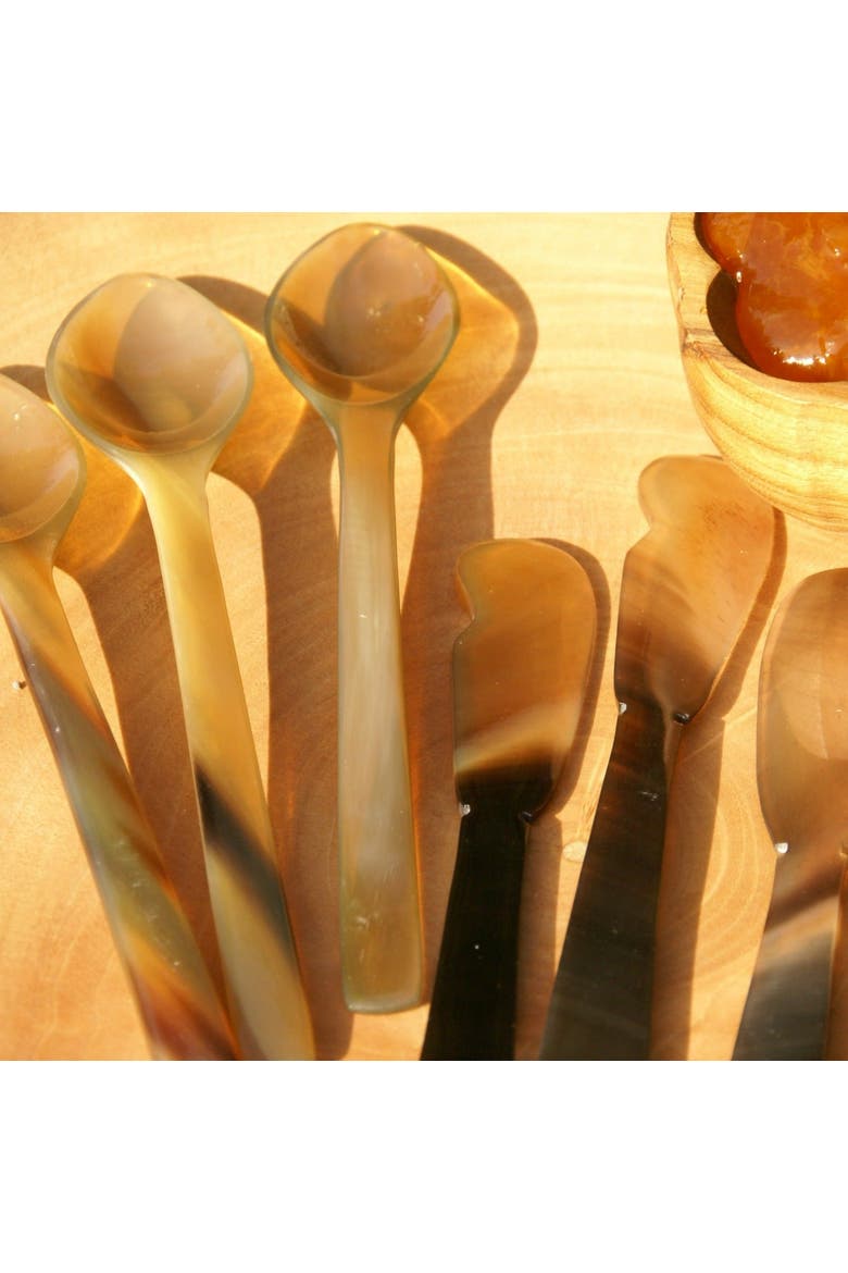Horn Teaspoons - Set of 4, Alternate, color, Brown