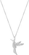 EFFY Hummingbird Sterling Silver Diamond Pendant Necklace
