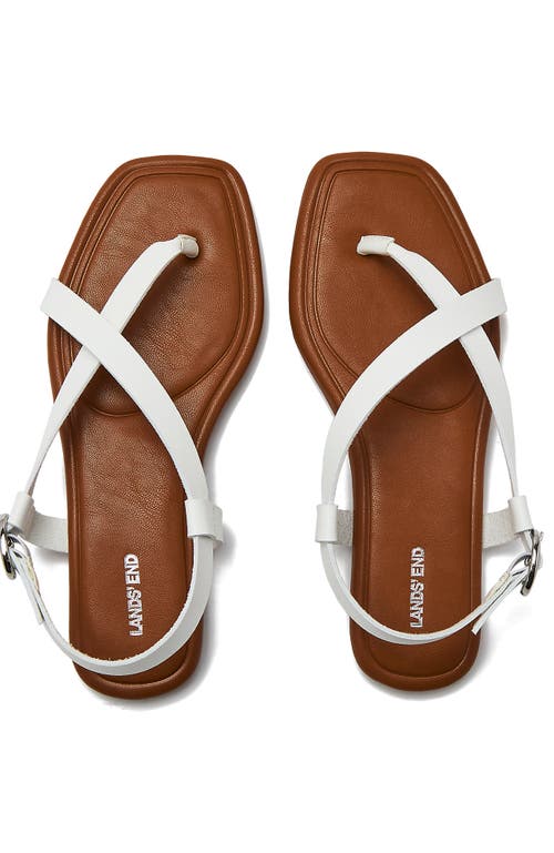 Lands' End Essential Strappy Flat Sandals In White