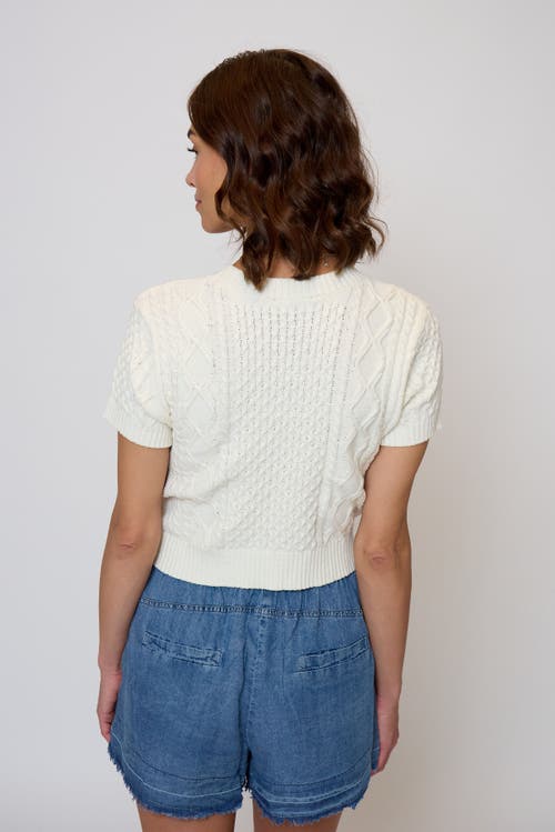 Central Park West Junie Cable Tee In White