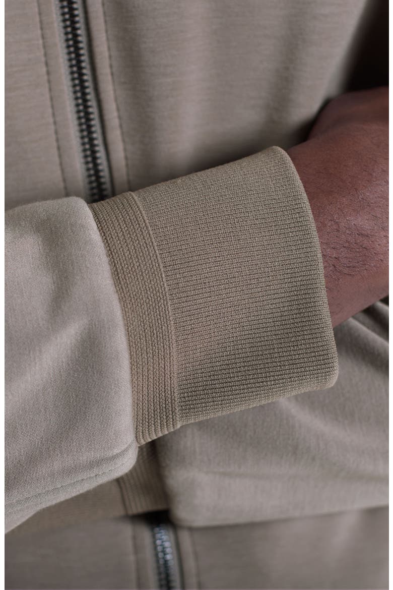 Soft Touch Knit Reversible Bomber Jacket, Alternate, color, WALNUT