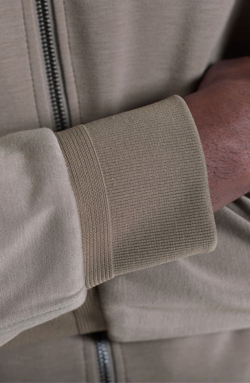 Bugatchi Soft Touch Knit Reversible Bomber Jacket In Brown