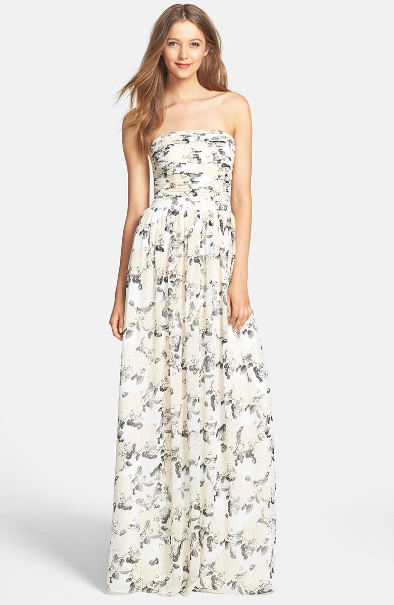 ERIN erin fetherston 'Isabelle' Print Chiffon Gown, Main, color,