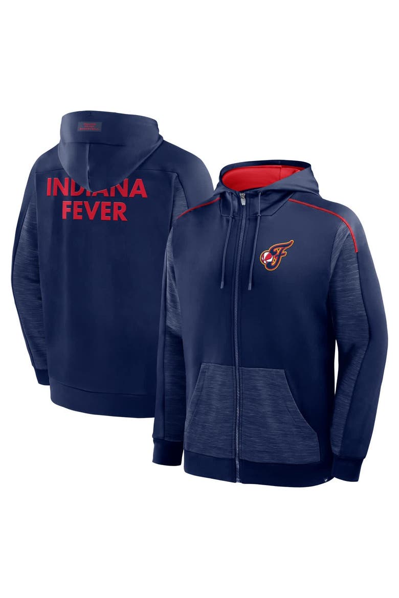 Men's Fanatics Navy Indiana Fever Back Door Cut Play Defender Full-Zip Hoodie, Main, color, Navy