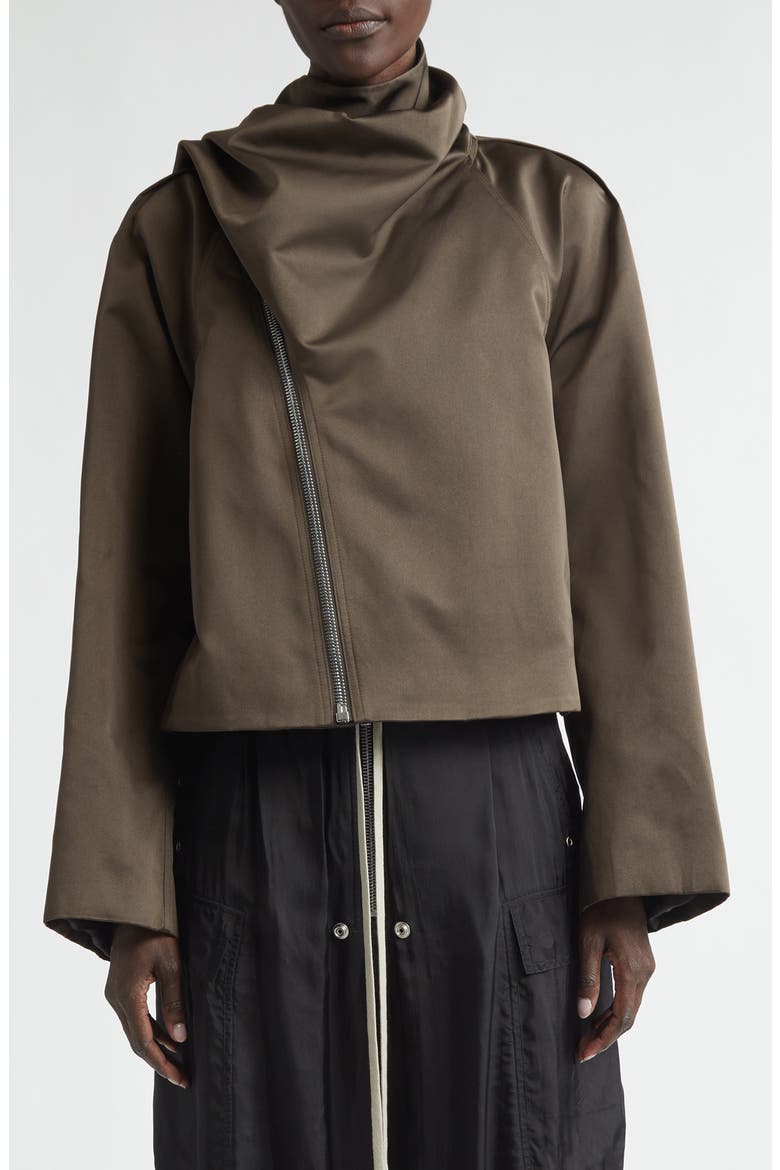 Scarf Flight Jacket, Main, color, DARK DUST