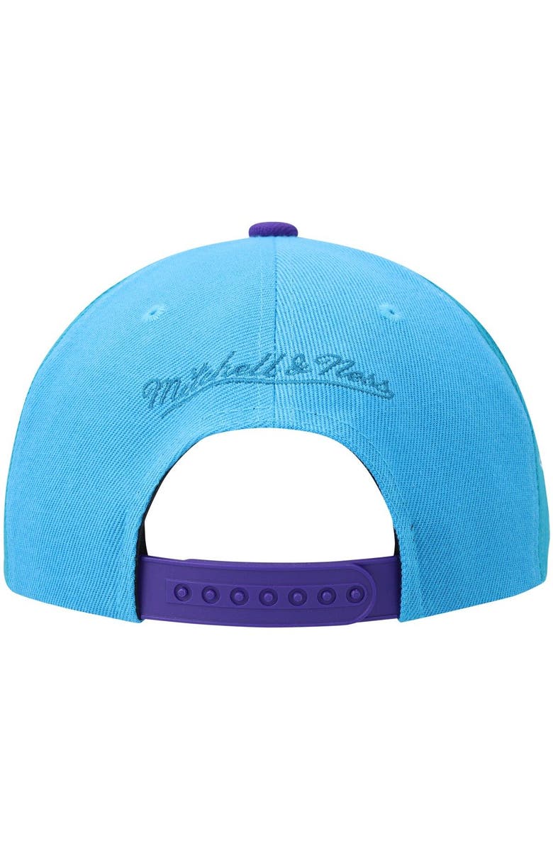 Mitchell & Ness Men's Mitchell & Ness Turquoise/Purple Utah Jazz Hardwood Classics On The Block Snapback Hat, Alternate, color,