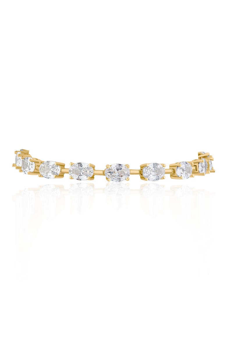 Oval Cubic Zirconia Tennis Bracelet, Alternate, color, CLEAR GOLD