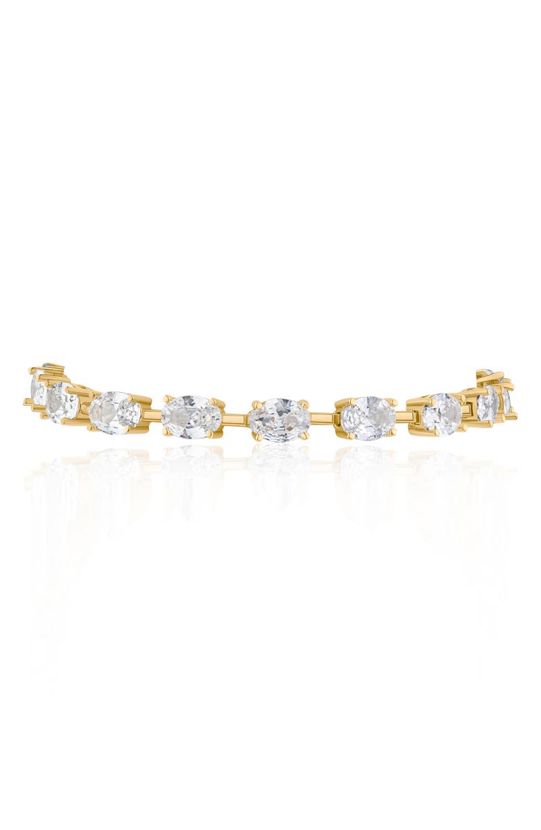 CZ by Kenneth Jay Lane Oval Cubic Zirconia Tennis Bracelet, Alternate, color, Clear Gold