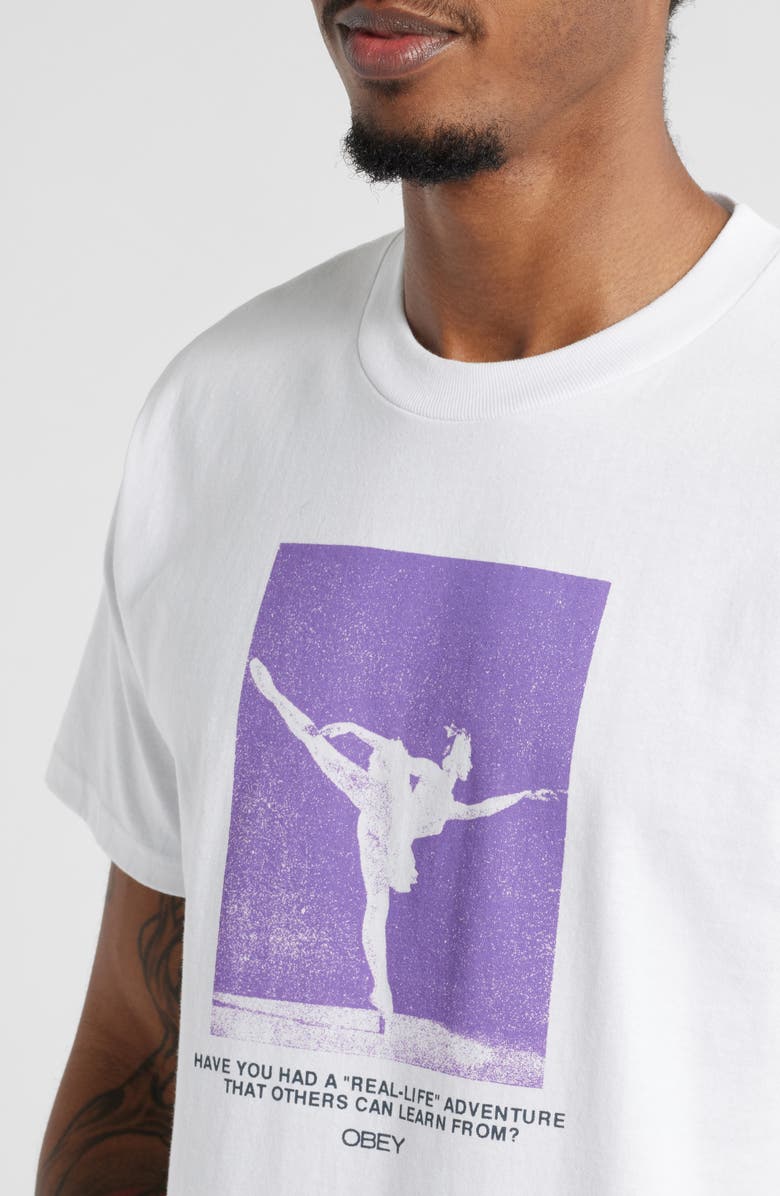 Obey Real Life Cotton Graphic T-Shirt, Alternate, color, White