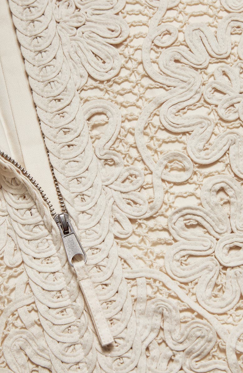 & Other Stories Soutache Embroidered Mesh Bomber Jacket, Alternate, color, Off White