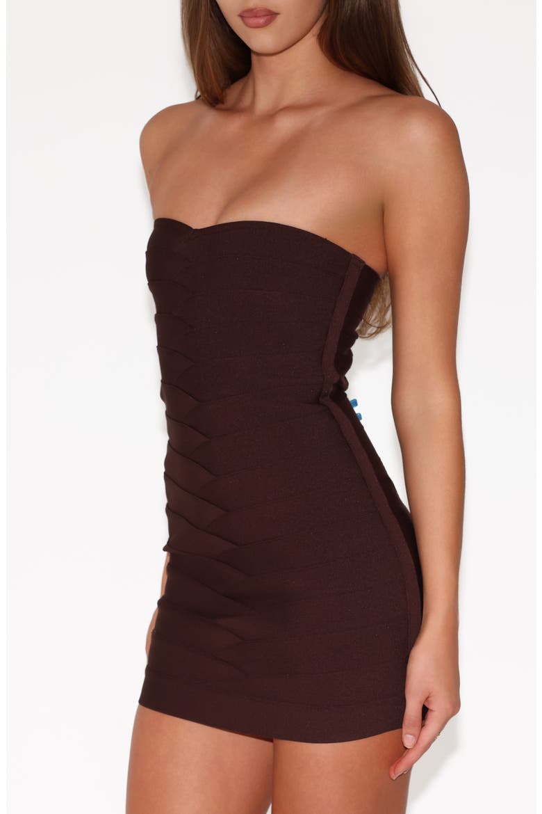 Niya Bandage Body-Con Minidress, Alternate, color, CHOCOLATE
