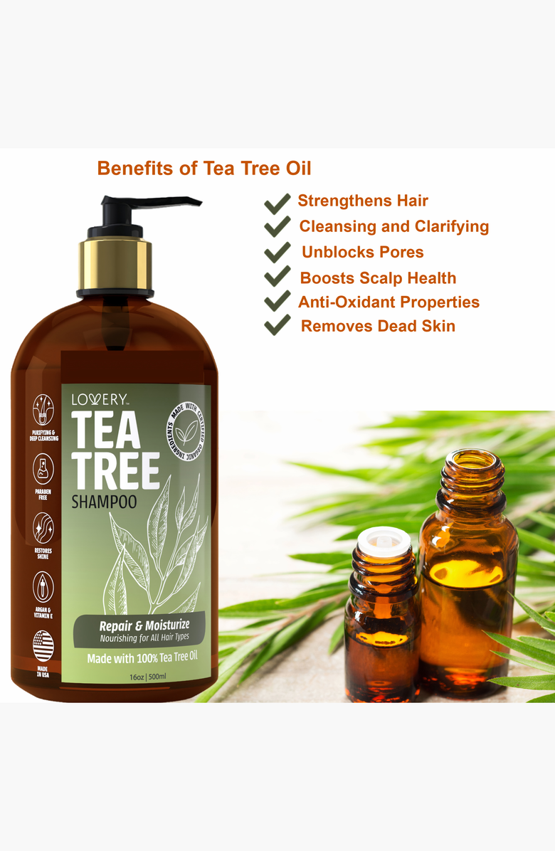 Lovery Tea Tree Shampoo, Alternate, color, Amber / Green