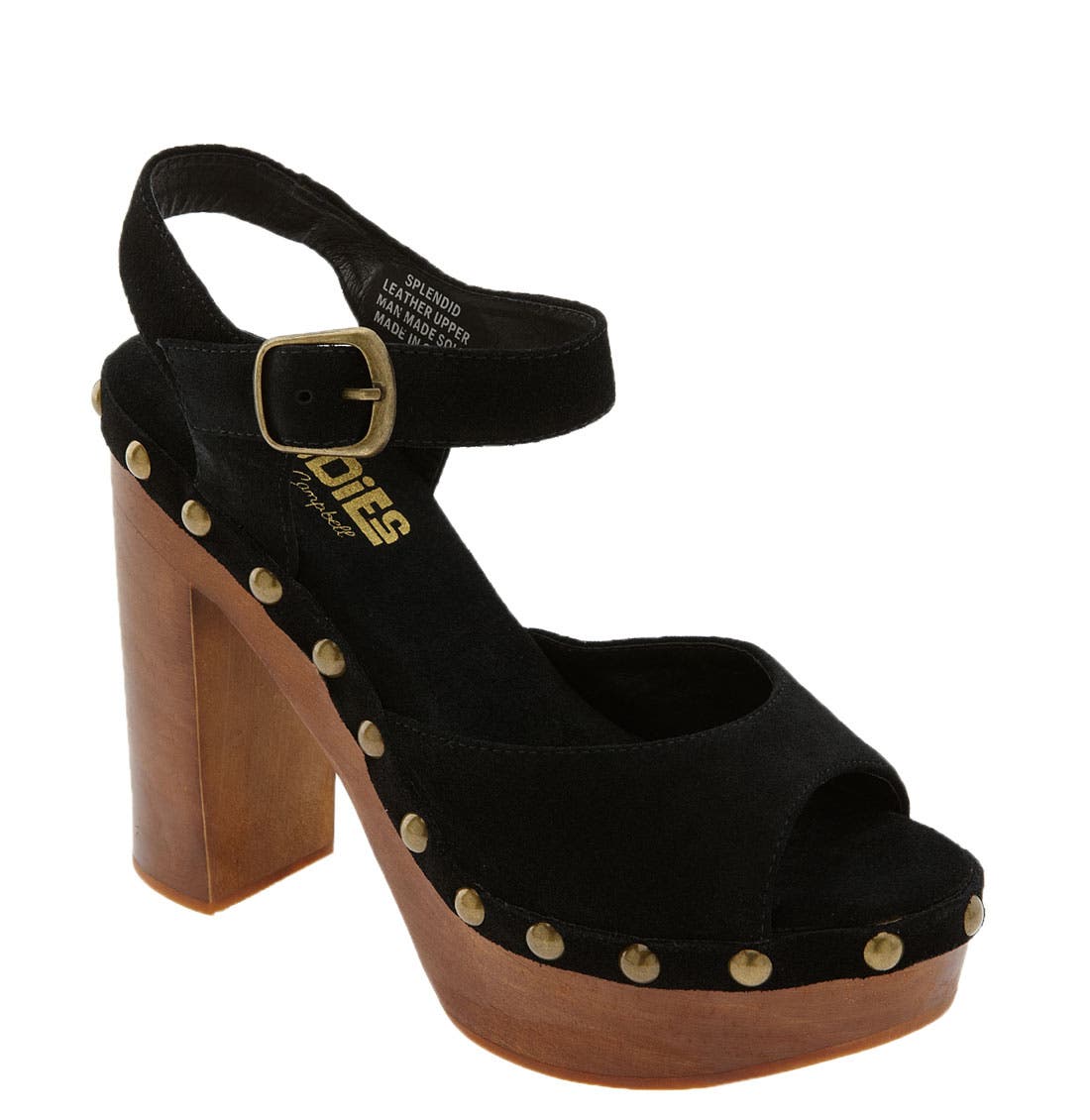 'Splendid' Sandal, Main, color, BLACK SUEDE