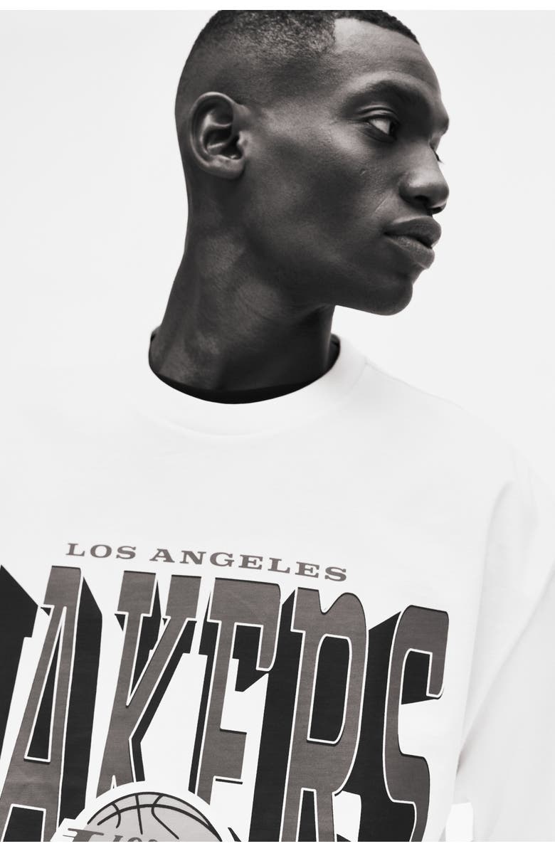 H&M Oversized Fit Printed T-shirt, Alternate, color, White/Nba
