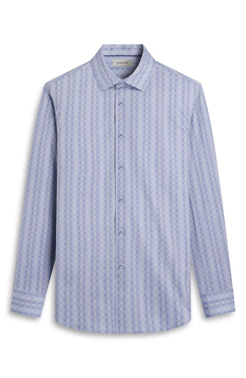 Bugatchi James Ooohcotton® Mosaic Print Button-up Shirt In Blue