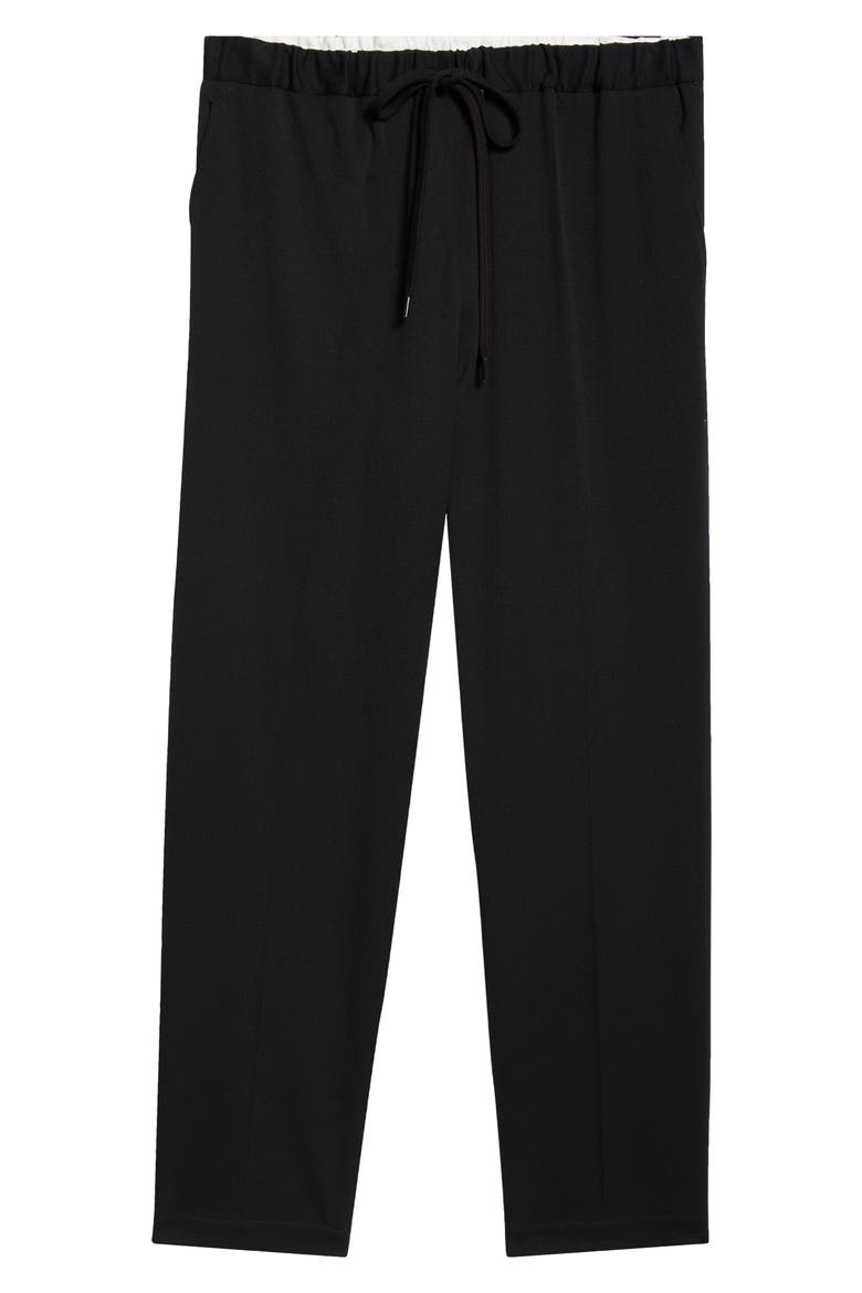 Twill Drawstring Pants, Alternate, color, BLACK