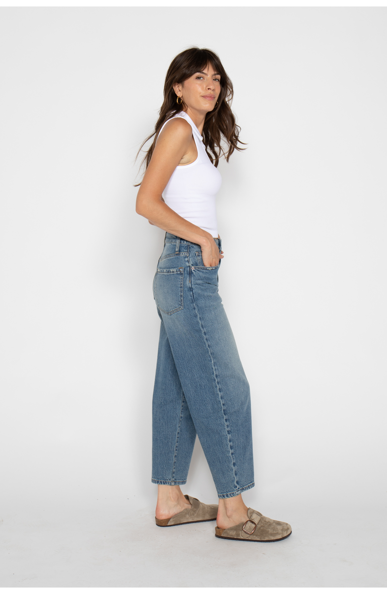 OLIVER LOGAN Harlow Barrel Leg Jeans High Rise Vintage Denim Indigo, Alternate, color, Vintage Denim Indigo