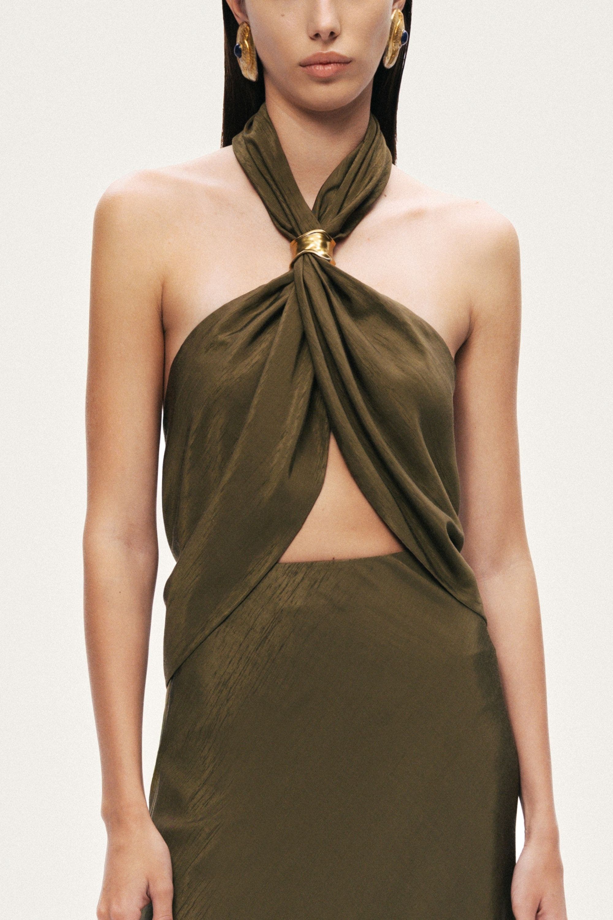 Twist Halter Neck Bustier