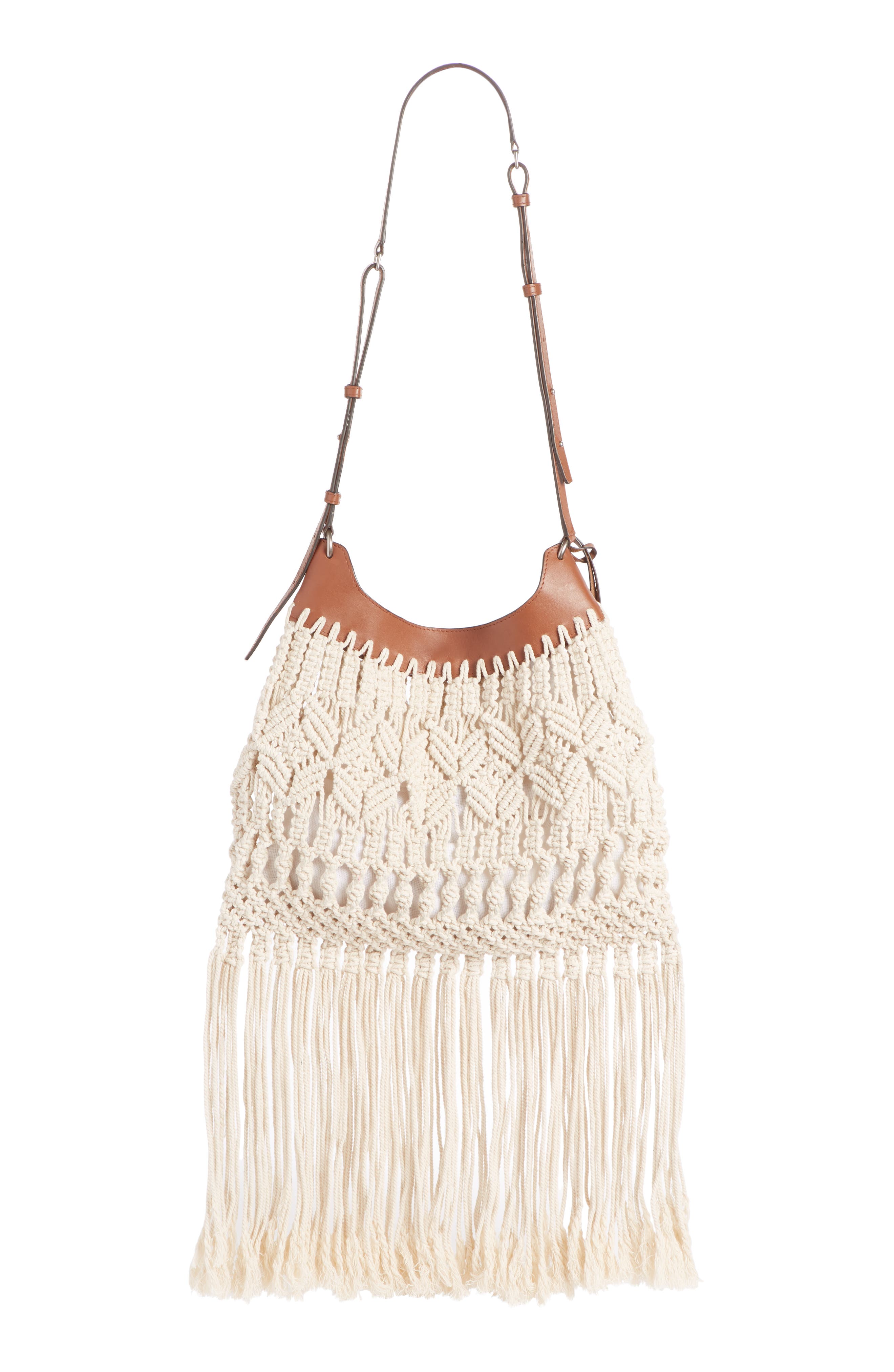 Isabel Marant Teomia Macramé Shoulder Bag, Alternate, color, 