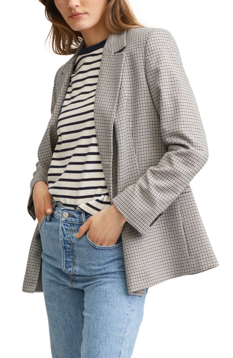 MANGO Double Breasted Blazer, Alternate, color, 