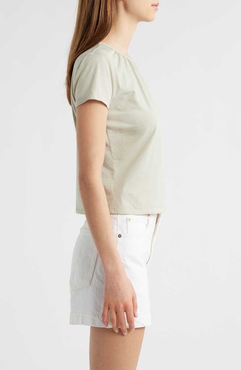 FRAME Gathered Cotton Blend T-Shirt, Alternate, color, Soft Mint