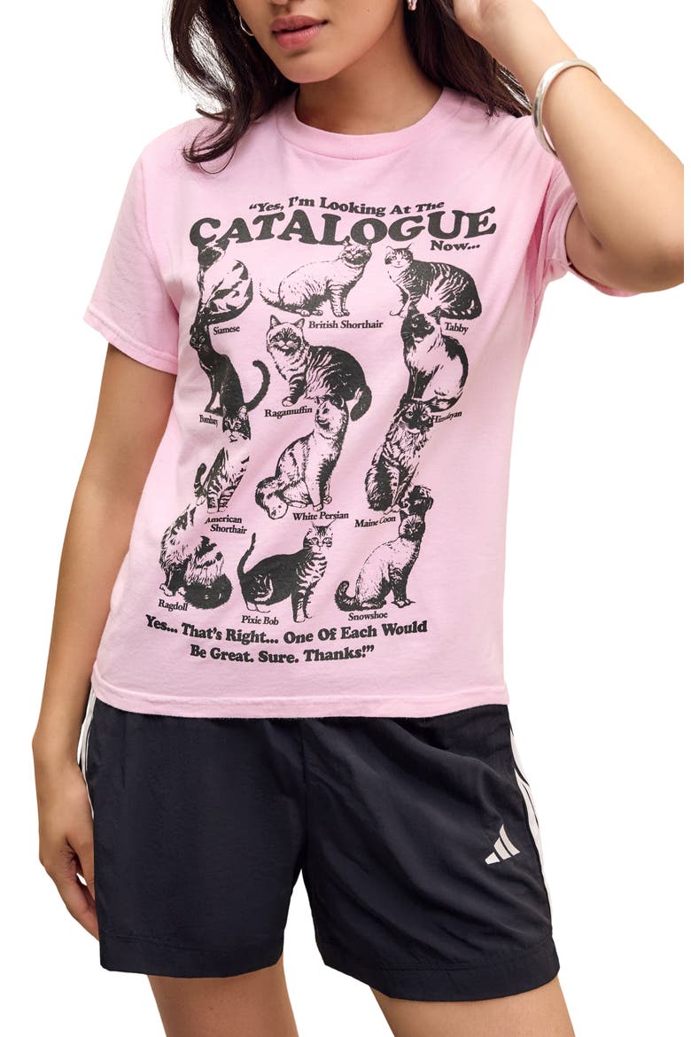 Catalogue Relaxed Fit Cotton Graphic T-Shirt, Main, color, PINK