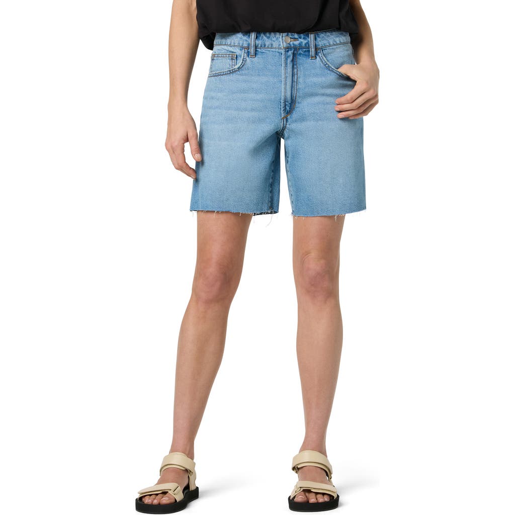 Joe's Easy Raw Hem Denim Bermuda Shorts In Blue