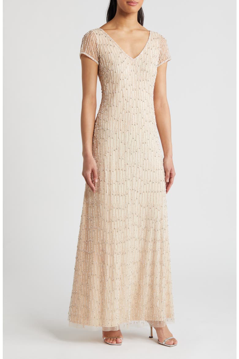 Beaded Gown, Main, color, BLUSH 610