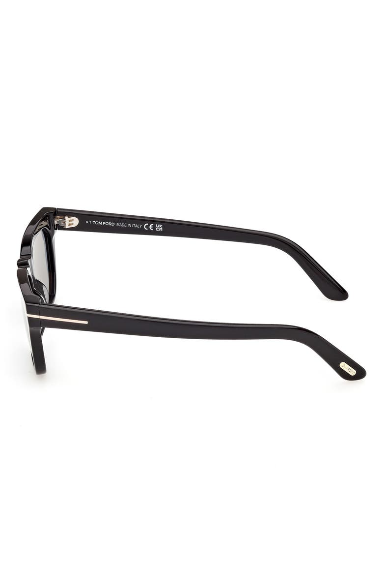 TOM FORD 53mm Rectangular Sunglasses, Alternate, color, Black/ Other / Smoke