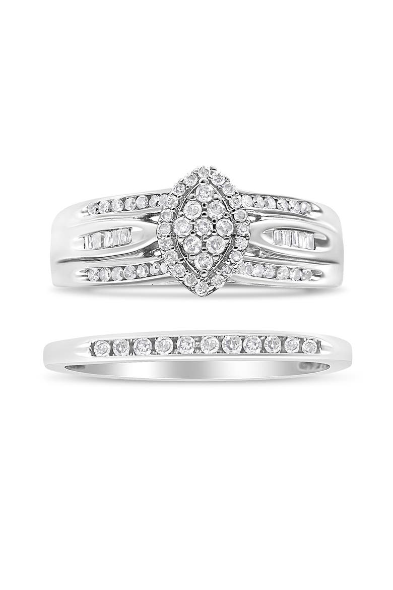 Silver 1/2 Cttw Diamond Engagement Bridal Set, Alternate, color, White