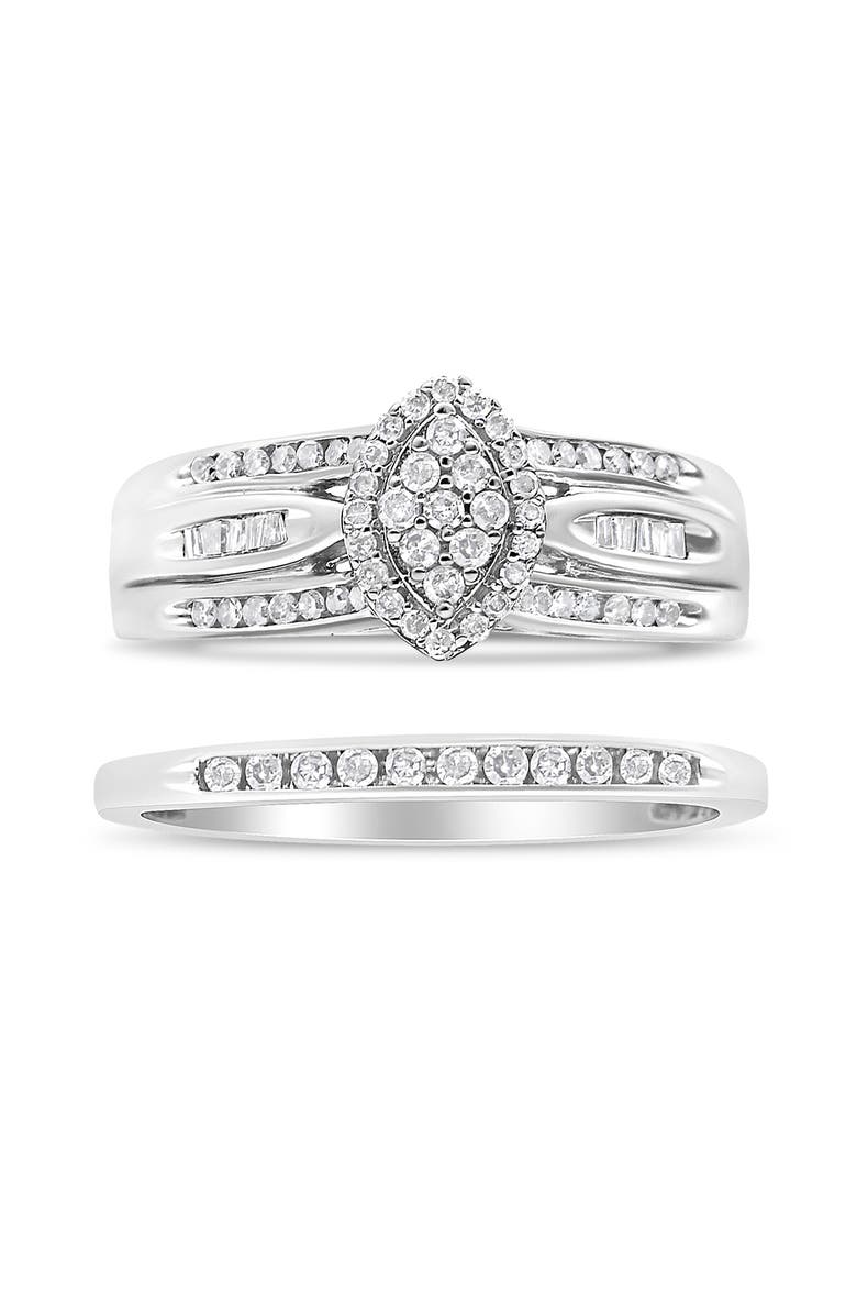 Haus of Brilliance Silver 1/2 Cttw Diamond Engagement Bridal Set, Alternate, color, White
