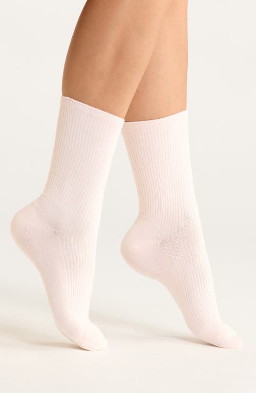 Nordstrom Rib Crew Socks in Pink Rosewater 