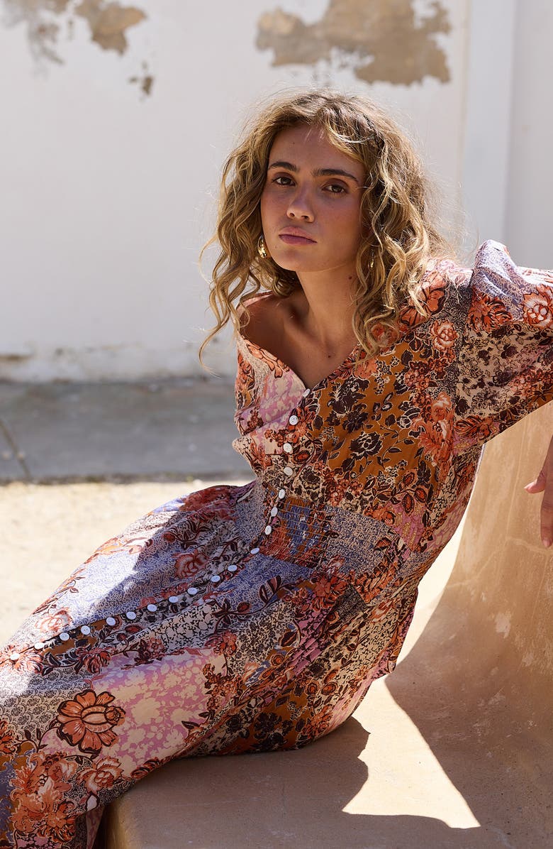 Talisman the Label Halo Floral Patchwork Maxi Dress, Alternate, color, Dream Weaver