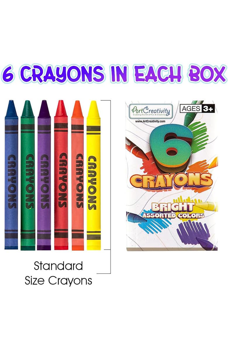 ArtCreativity Crayons Bulk Set 75 Packs (450 Total), 6 Count Boxes, Alternate, color, Multicolored