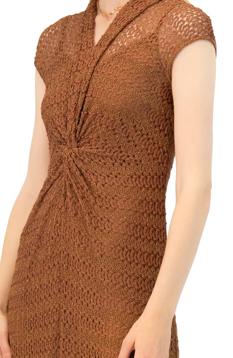 IVONNE Long Knitted Off-Shoulder Dress, Alternate, color, Brown