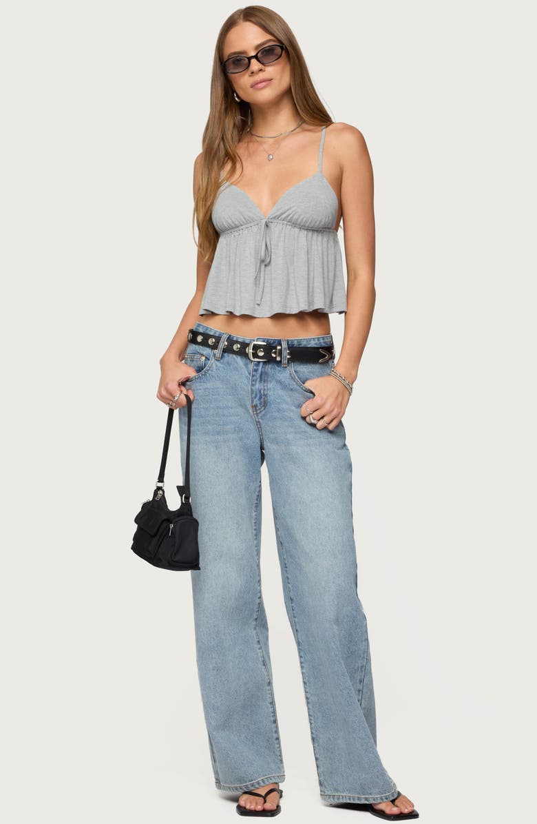 EDIKTED Sunrise Babydoll Camisole, Alternate, color, Light-Gray-Melange