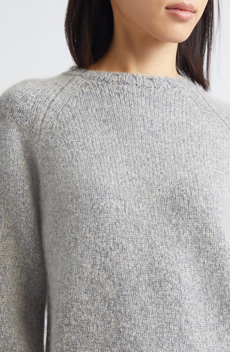 Johnstons of Elgin Bay Cashmere & Cotton Crewneck Sweater, Alternate, color, Sea Surf