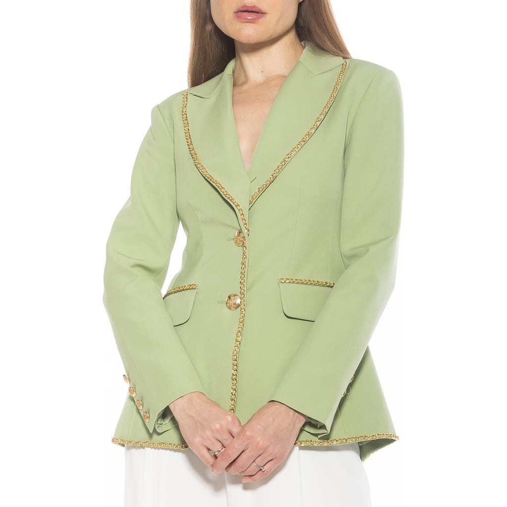 Alexia Admor Janet Chain Trim Blazer In Sage