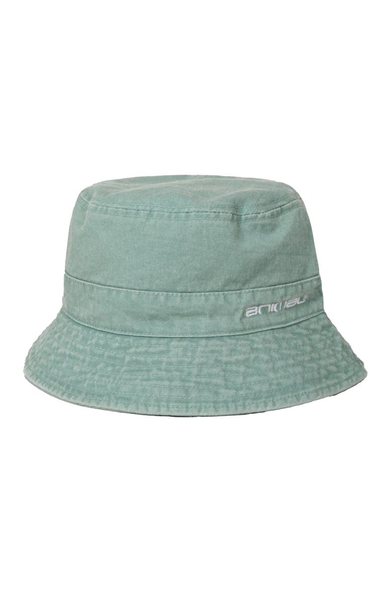 Indie Logo Natural Bucket Hat, Main, color, Pale Green