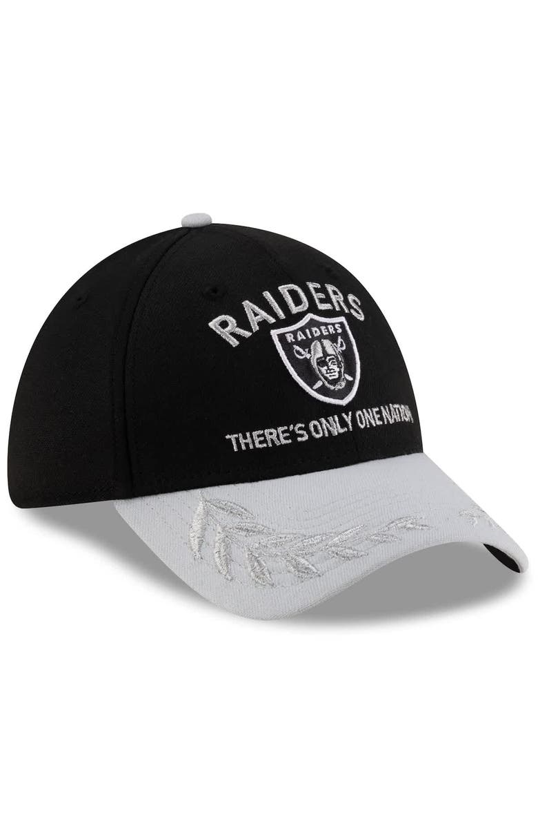 New Era Men's New Era Black/Silver Las Vegas Raiders 2025 NFL Draft 39THIRTY Flex Hat, Alternate, color,