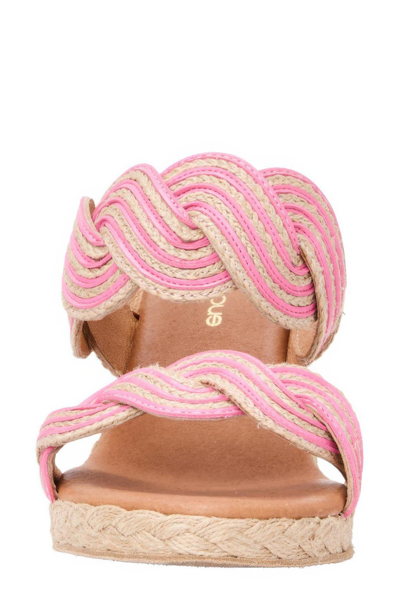 Nolita Twist Wedge Slide Sandal, Alternate, color, NATURAL/ PINK