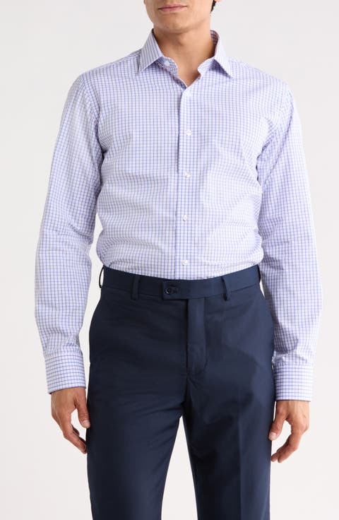Trim Fit Box Check Dress Shirt