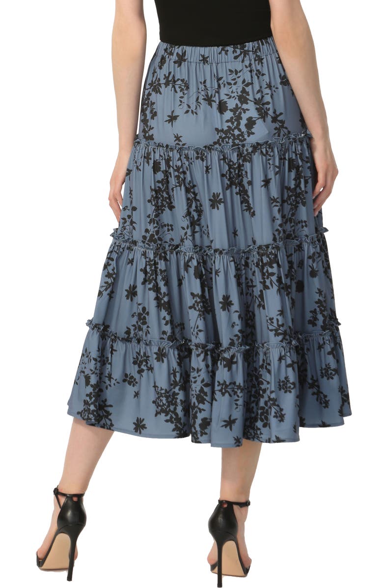 Kimi & Kai Women's Tiered Midi Skirt, Alternate, color, Navy
