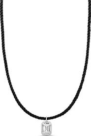 SHYMI Emerald-Cut Cubic Zirconia Pendant Necklace