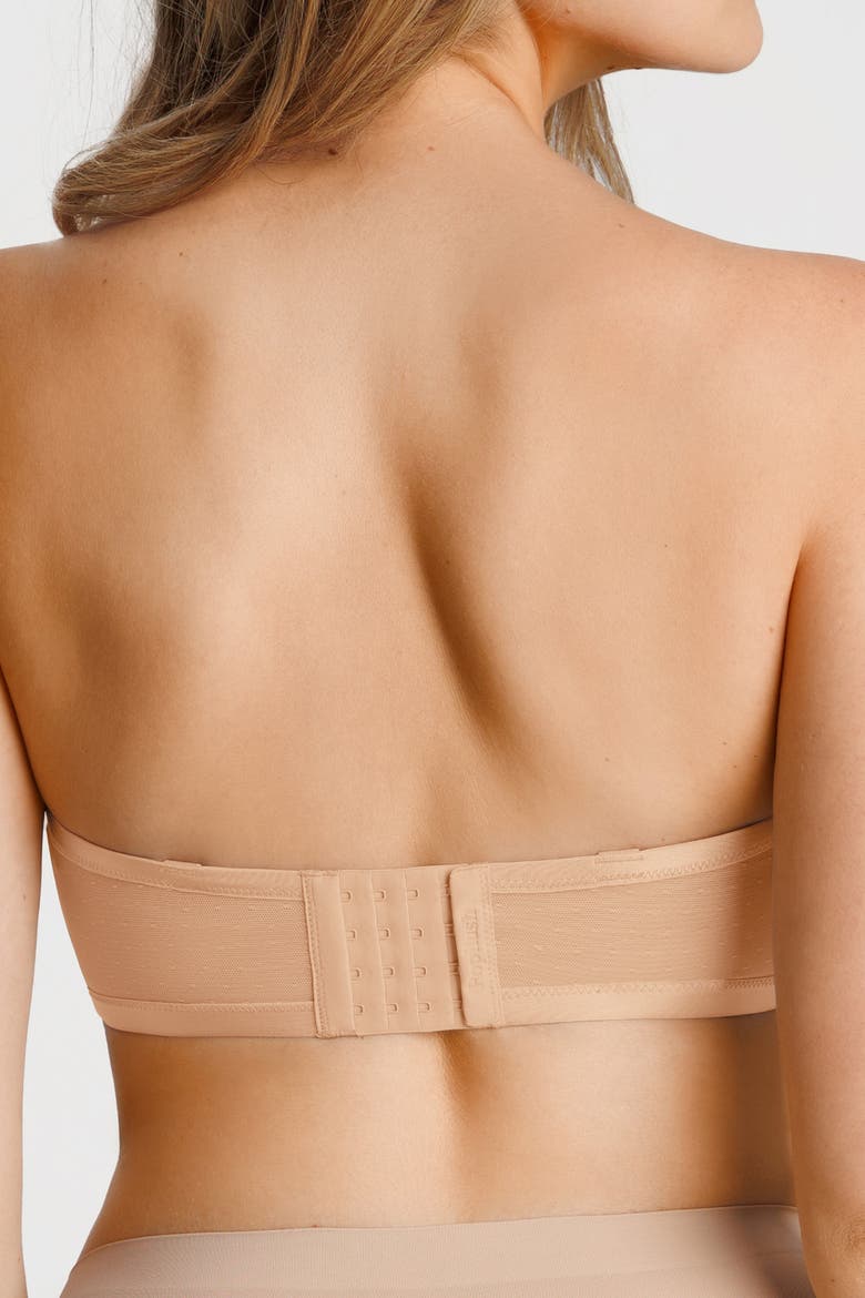 Non-Slip Push-Up Convertible Strapless Adejustable Bra, Alternate, color, Cream