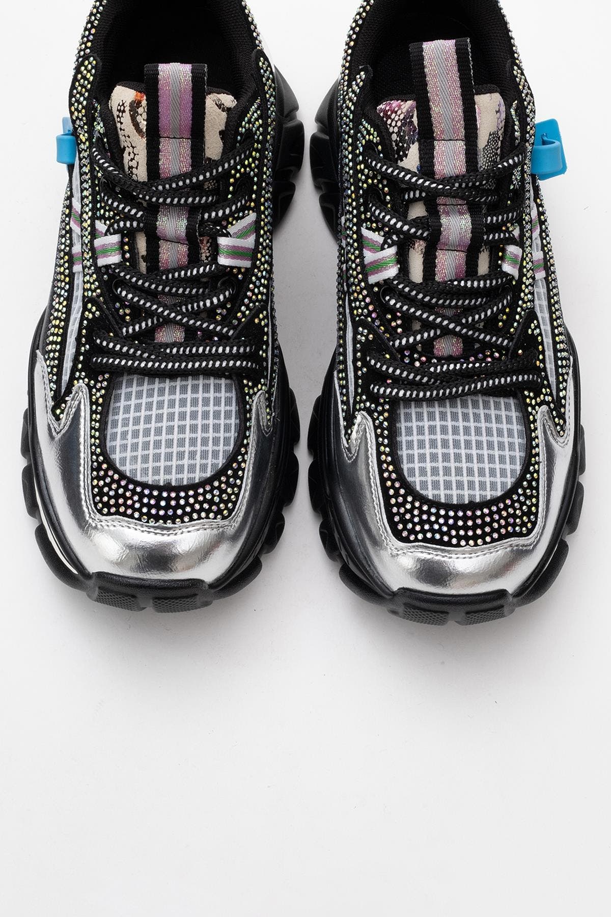 Prologue Shoes Noi Embellished Sneakers, Alternate, color, Black Faux Leather