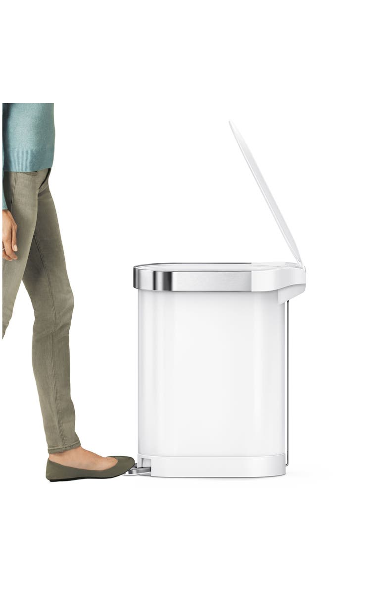 simplehuman 45L slim step can, Alternate, color, White