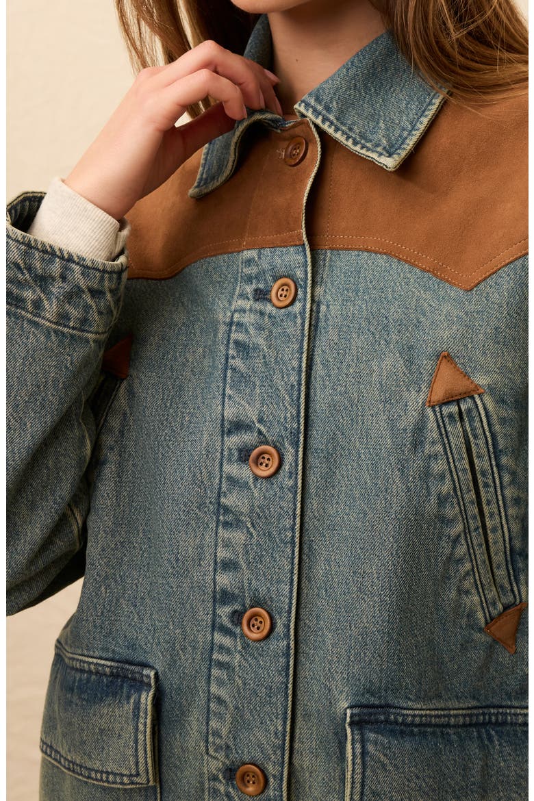 Denim & Suede Jacket, Alternate, color, CREEKSIDE INDIGO WASH