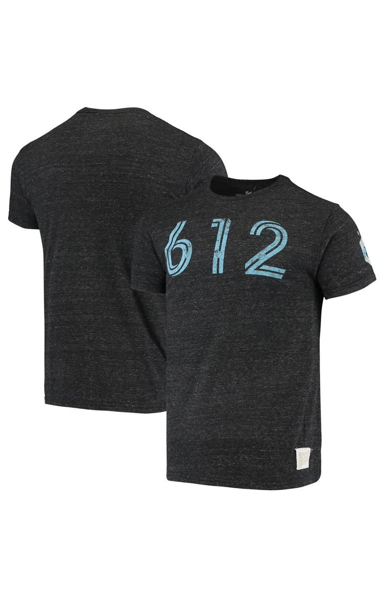 Retro Brand Men's Original Retro Brand Heathered Black Minnesota United FC Area Code Tri-Blend T-Shirt, Main, color, 