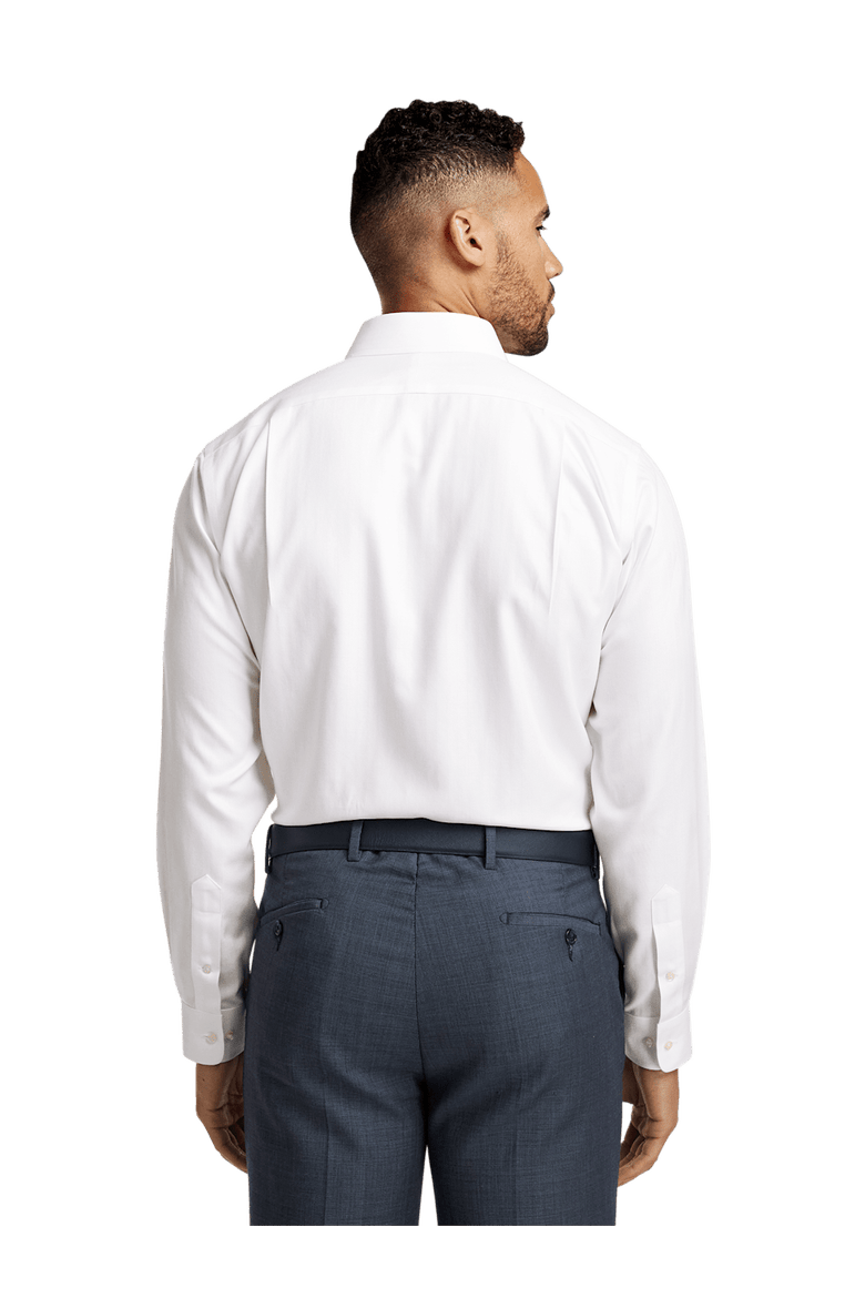 Non-iron Cotton Herringbone Point Collar Dress Shirt, Alternate, color, White
